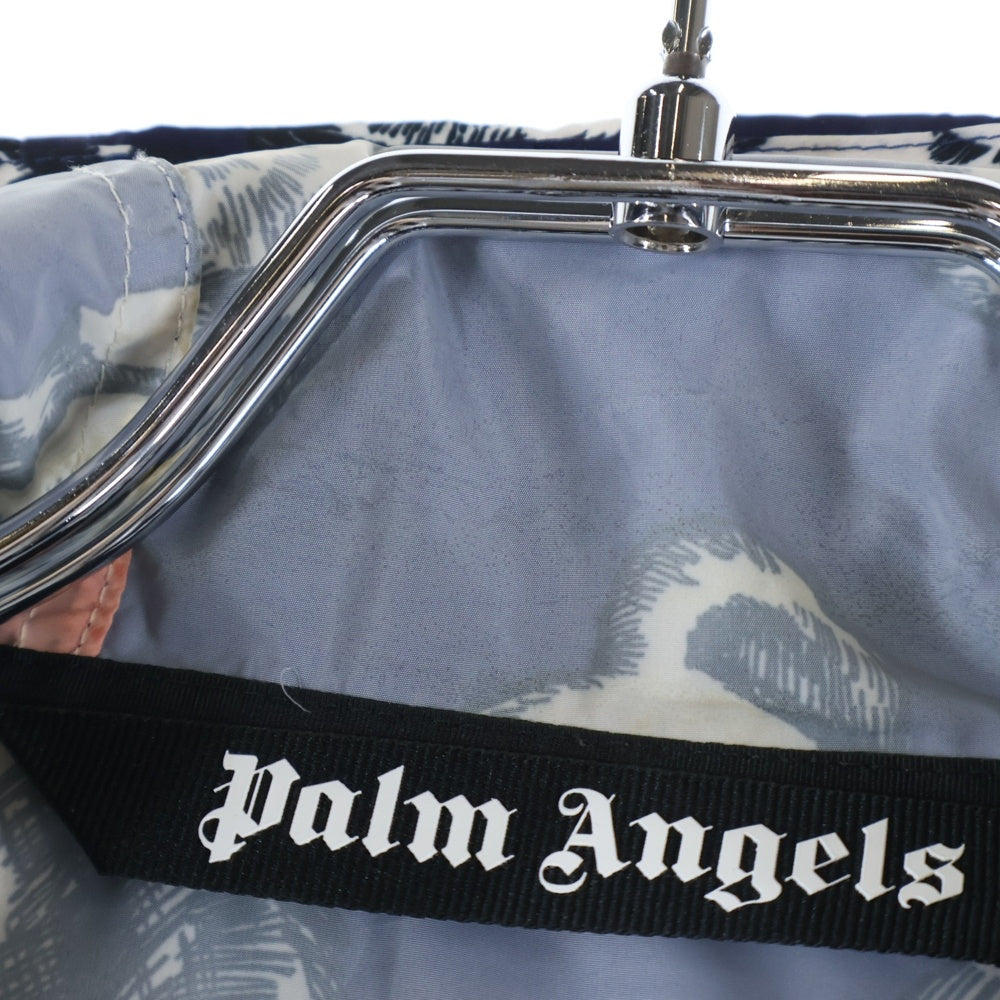 Palm Angels(パームエンジェルス) 総柄デザイン ベアプリント ウインドジップブレーカー フーディジャケット パーカー ネイビー PMEB014S21FAB001