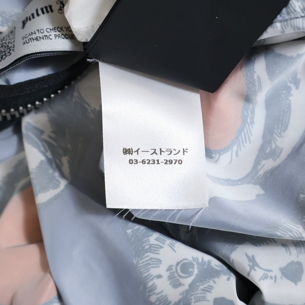 Palm Angels(パームエンジェルス) 総柄デザイン ベアプリント ウインドジップブレーカー フーディジャケット パーカー ネイビー PMEB014S21FAB001