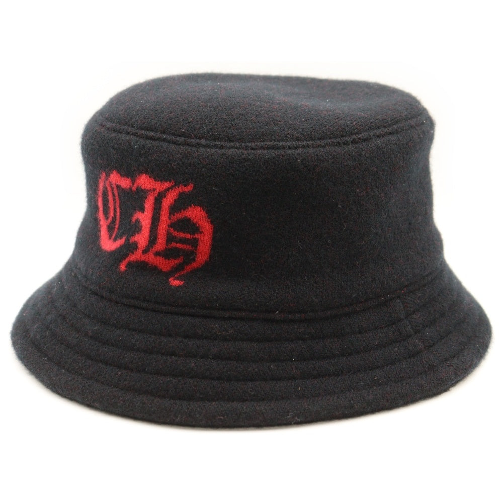 CHROME HEARTS(クロムハーツ) Cashmere Bucket Hat CHロゴ スクロールラベルパッチ付き カシミヤ バケットハット ブラック