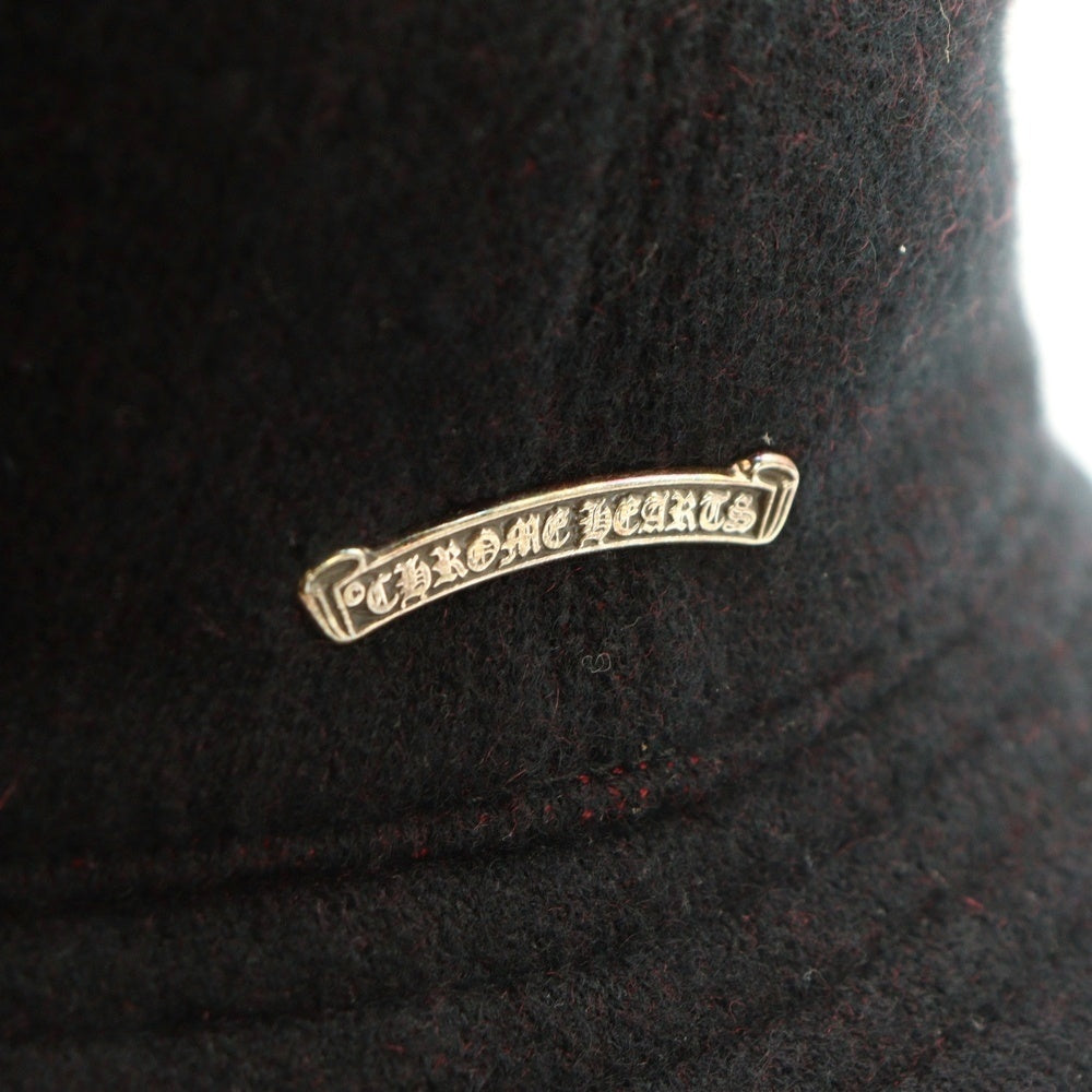 CHROME HEARTS(クロムハーツ) Cashmere Bucket Hat CHロゴ スクロールラベルパッチ付き カシミヤ バケットハット ブラック