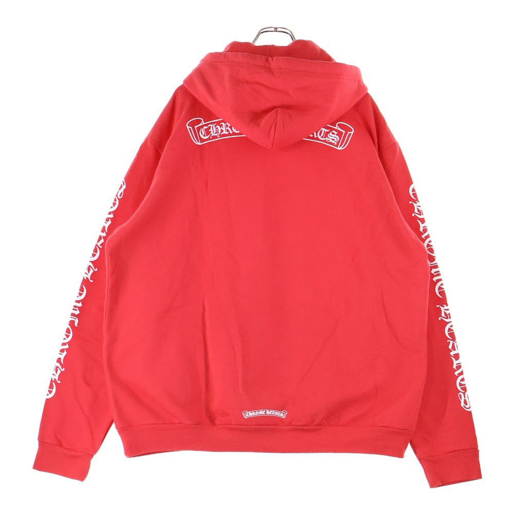 CHROME HEARTS(クロムハーツ) SCROOL HOODIE スクロールラベル プルオーバーフーディ パーカー レッド