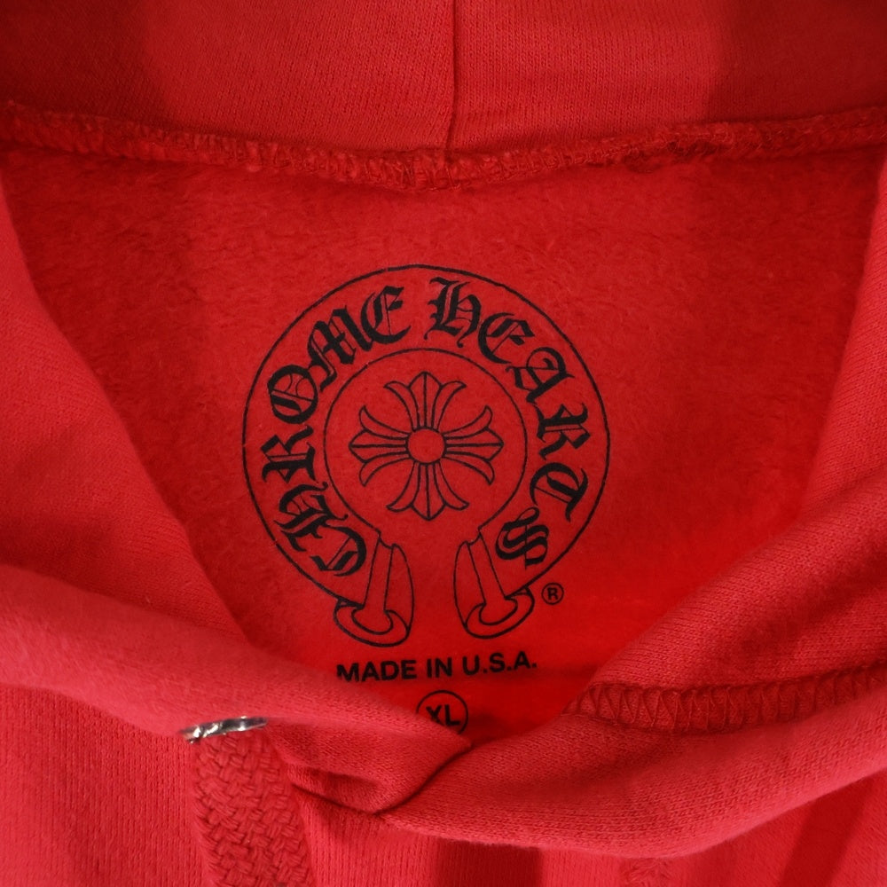 CHROME HEARTS(クロムハーツ) SCROOL HOODIE スクロールラベル プルオーバーフーディ パーカー レッド