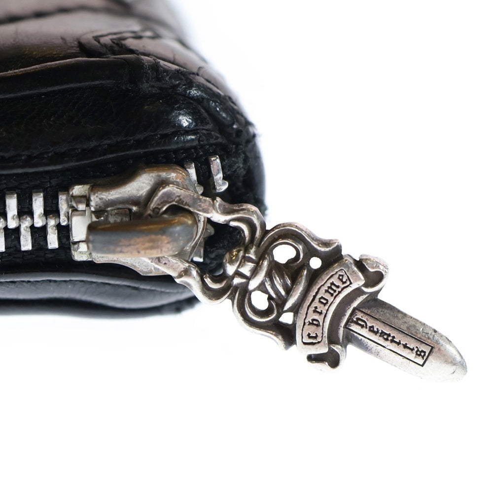 CHROME HEARTS(クロムハーツ) REC F ZIP QUILTED セメタリー クロスキルティング レザーウォレット 財布 ブラック