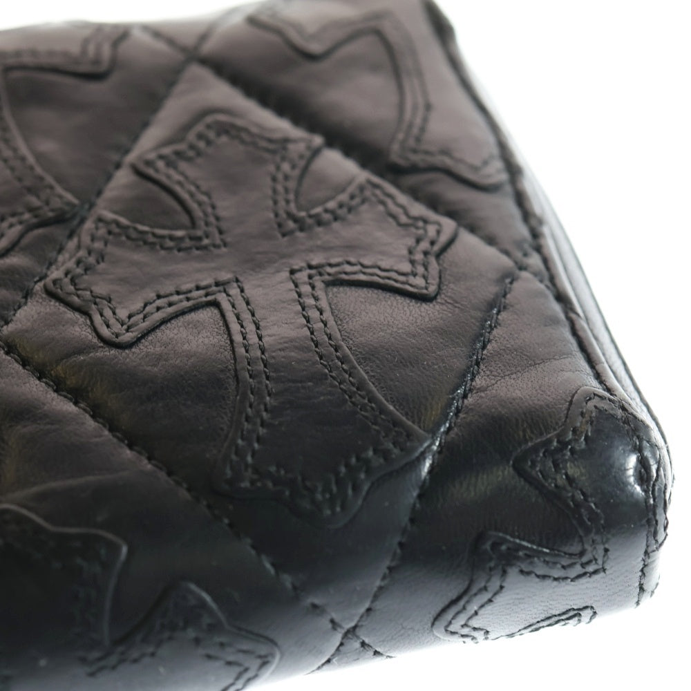 CHROME HEARTS(クロムハーツ) REC F ZIP QUILTED セメタリー クロスキルティング レザーウォレット 財布 ブラック