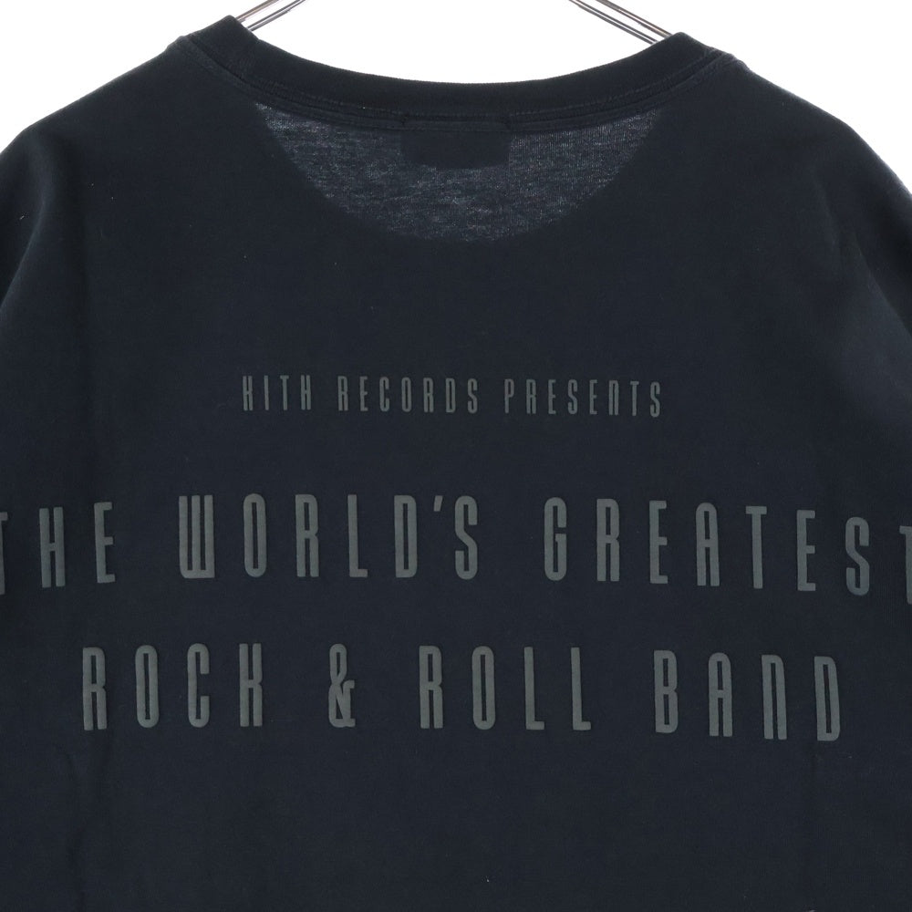 KITH(キス) The Rolling Stones Monogram Tongue Tee ザローリングストーンズ モノグラムタン プリント半袖Tシャツ クルーネックカットソー ブラック