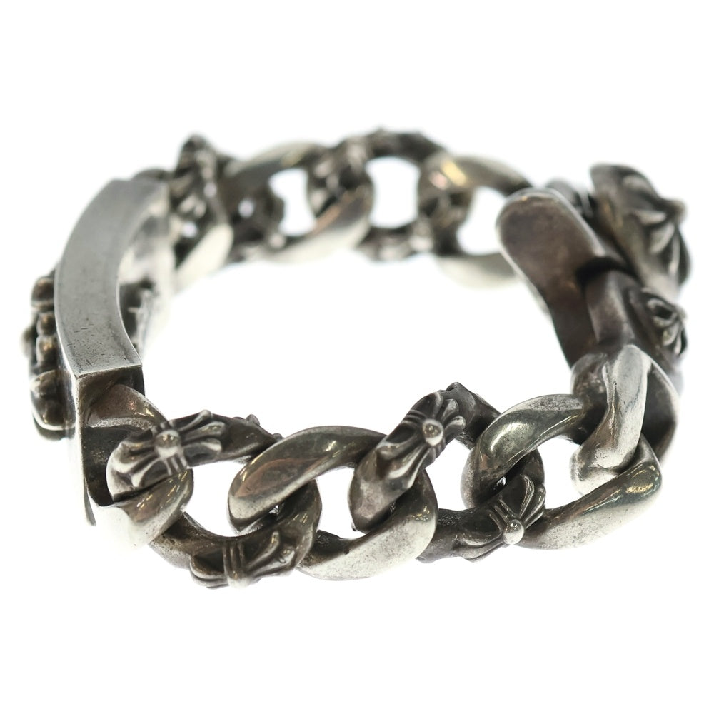 CHROME HEARTS(クロムハーツ) ID FLORAL CRS フローラルクロスIDファンシーリンク クリップ ブレスレット シルバー