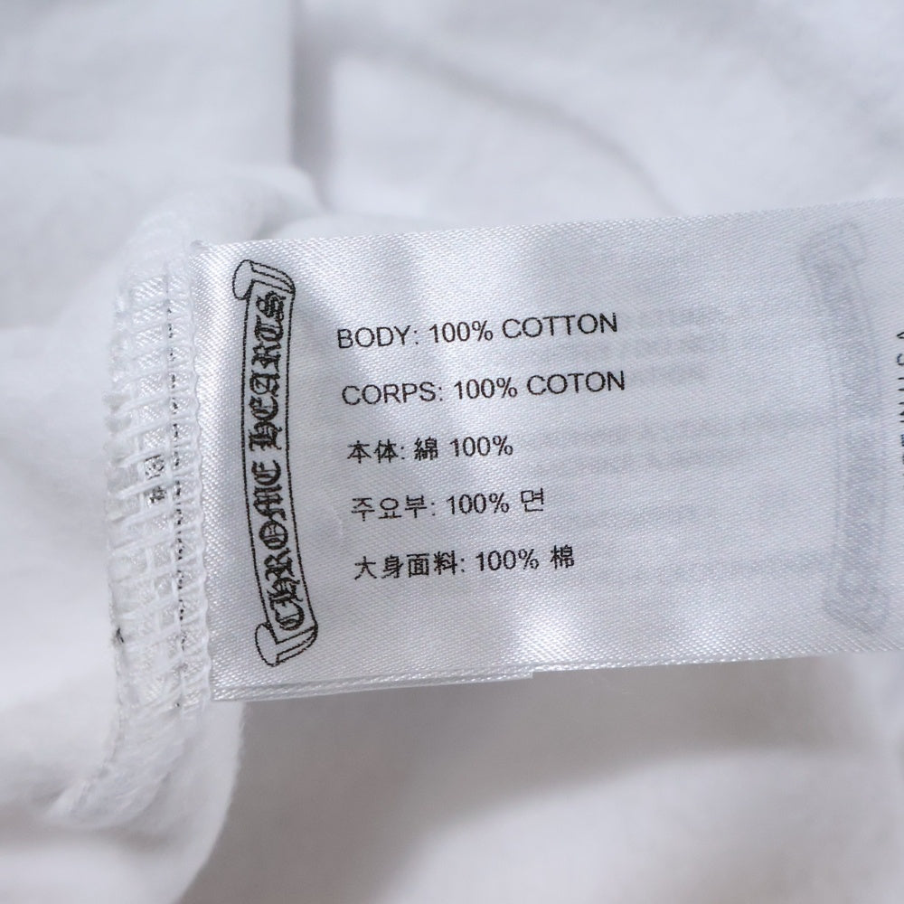 CHROME HEARTS(クロムハーツ) SWTSHRT PLVR バーティカルロゴ 袖プリントプルオーバースウェットパーカー フーディ ホワイト