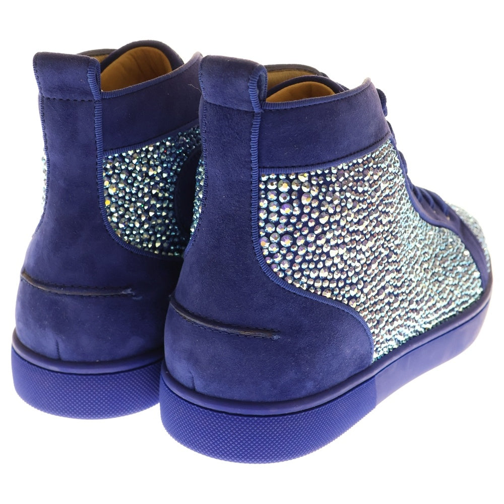 CHRISTIAN LOUBOUTIN(クリスチャンルブタン) ルイス フラット ラインストーン ハイカットスニーカー ブルー