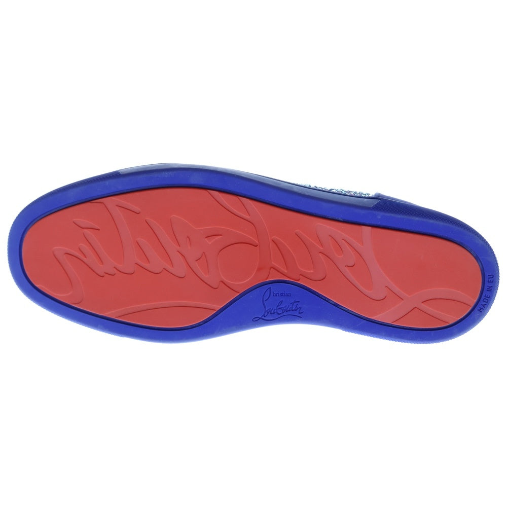 CHRISTIAN LOUBOUTIN(クリスチャンルブタン) ルイス フラット ラインストーン ハイカットスニーカー ブルー