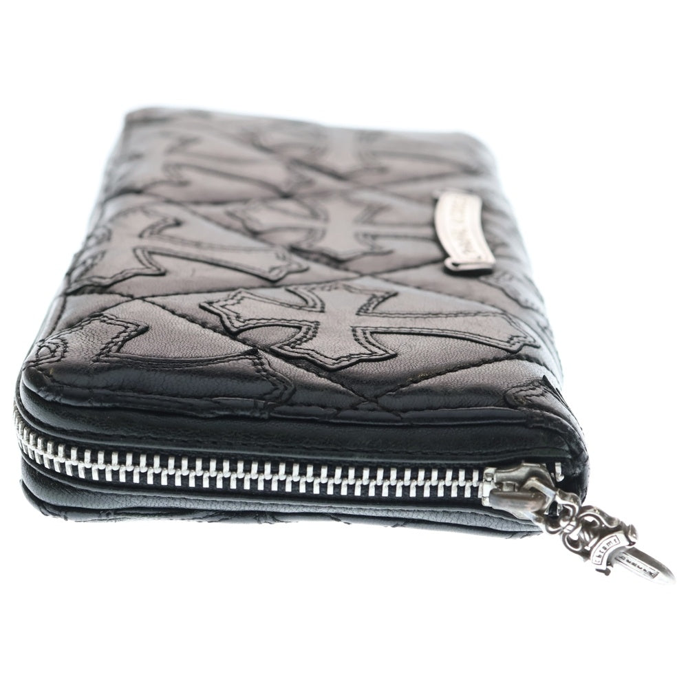 CHROME HEARTS(クロムハーツ) REC F ZIP QUILTED セメタリー クロスキルティング レザーウォレット 財布 ブラック