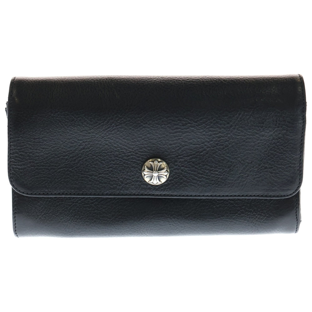 CHROME HEARTS(クロムハーツ) JUDY CROSS BALL ジュディ クロス ボール ボタン レザーウォレット 長財布 ブラック BCA366