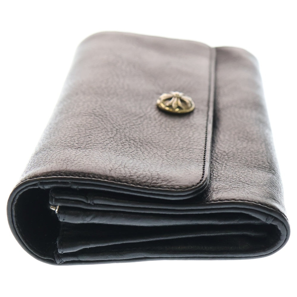 CHROME HEARTS(クロムハーツ) JUDY CROSS BALL ジュディ クロス ボール ボタン レザーウォレット 長財布 ブラック BCA366