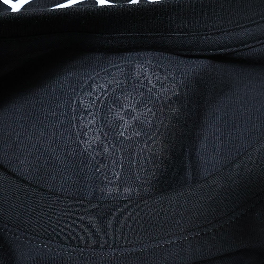 CHROME HEARTS(クロムハーツ) マイアミ限定 バックホースシュー プリント 半袖 クルーネック Tシャツ ブラック
