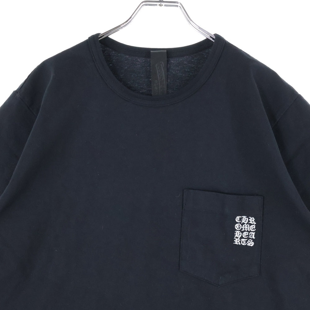 CHROME HEARTS(クロムハーツ) Y NOT 胸ポケットロゴ刺繍 半袖 クルーネック Tシャツ ブラック