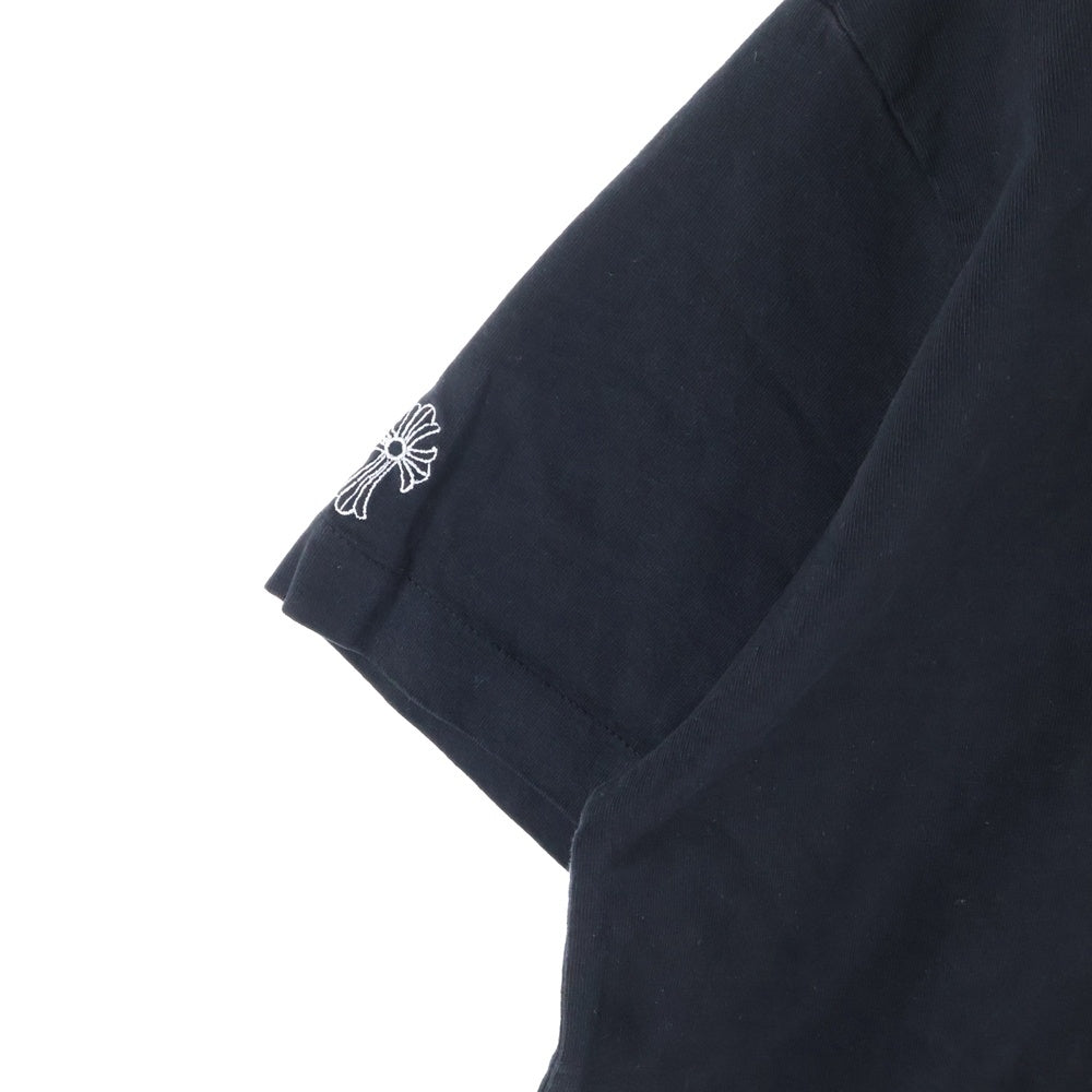 CHROME HEARTS(クロムハーツ) Y NOT 胸ポケットロゴ刺繍 半袖 クルーネック Tシャツ ブラック