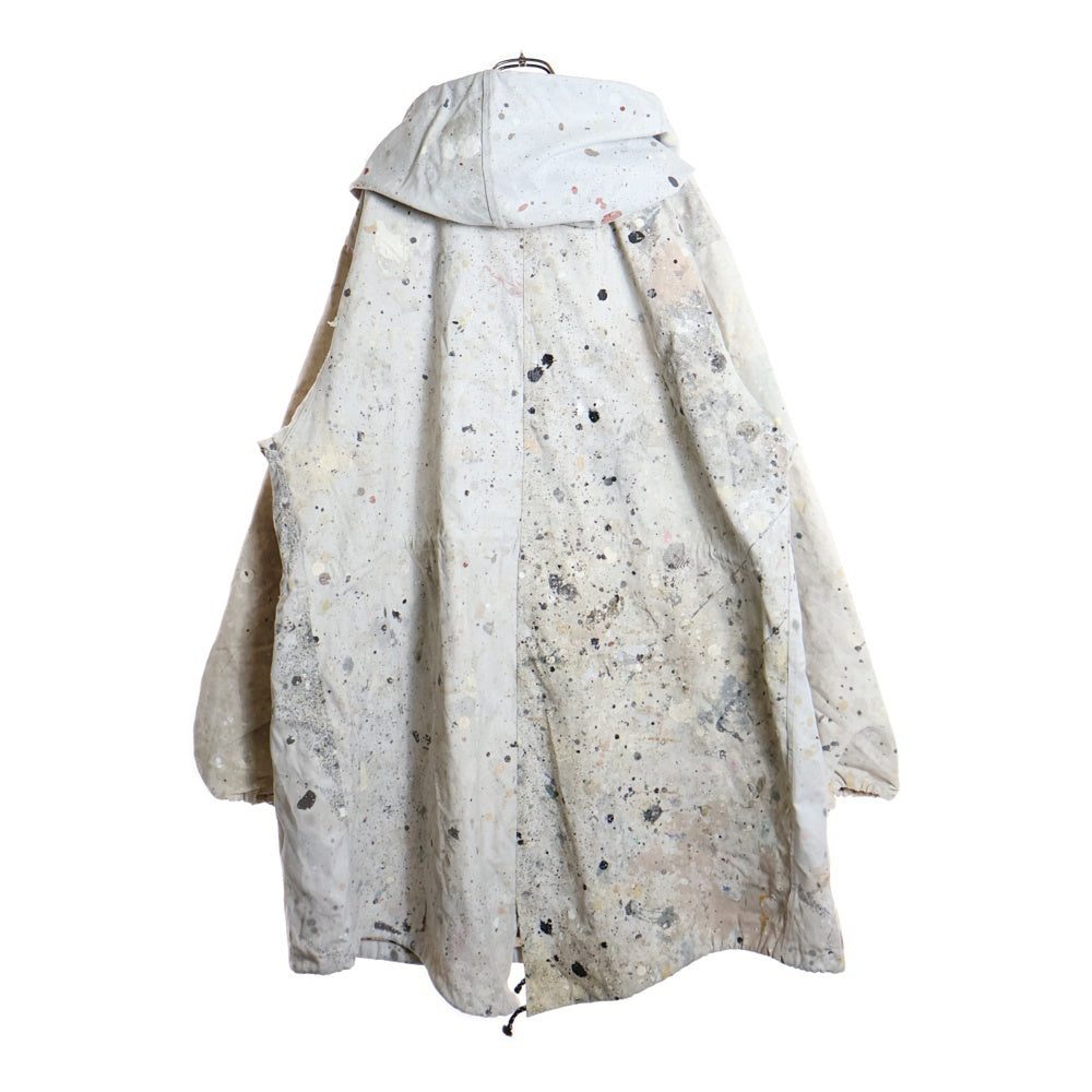 TALKING ABOUT THE ABSTRACTION(トーキング アバウト ザ アブストラクション) CLOTH MODS PARKA ペンキ柄 クロース モッズ パーカー ホワイト SW-J-001