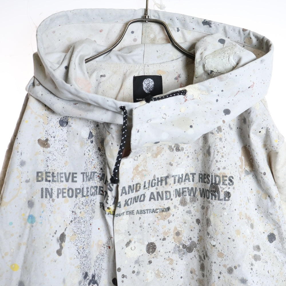 TALKING ABOUT THE ABSTRACTION(トーキング アバウト ザ アブストラクション) CLOTH MODS PARKA ペンキ柄 クロース モッズ パーカー ホワイト SW-J-001