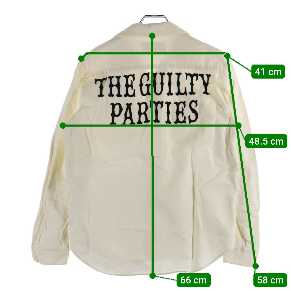 WACKO MARIA(ワコマリア) 刺繍ロゴ オープンカラー 長袖シャツ ホワイト