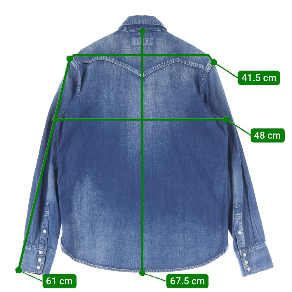 RUDE GALLERY(ルードギャラリー) スタッズシャツ デニムシャツ スナップボタン 長袖シャツ ブラックデニム インディゴ