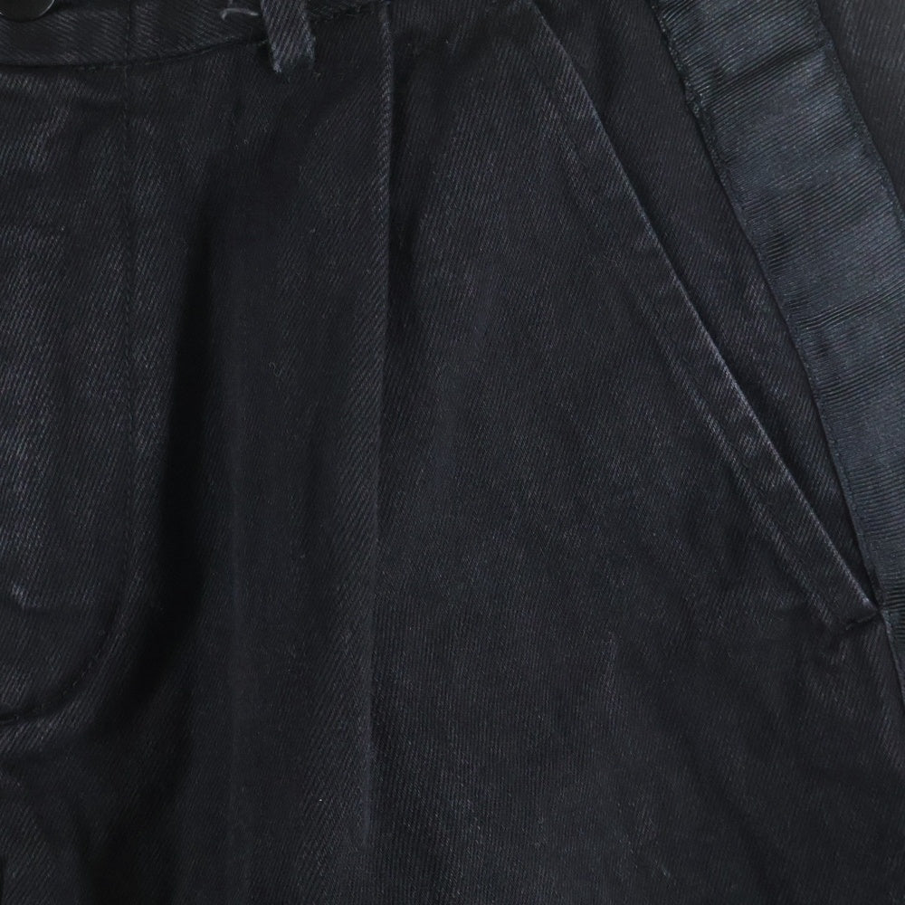 AVEC CES FRERES BY ART COMES FIRST(アベック セ フレーズ バイ アートカムズファースト) 切り返しサイドラインデニムパンツ ジーンズ ブラックデニム ボトム フルレングス ブラック