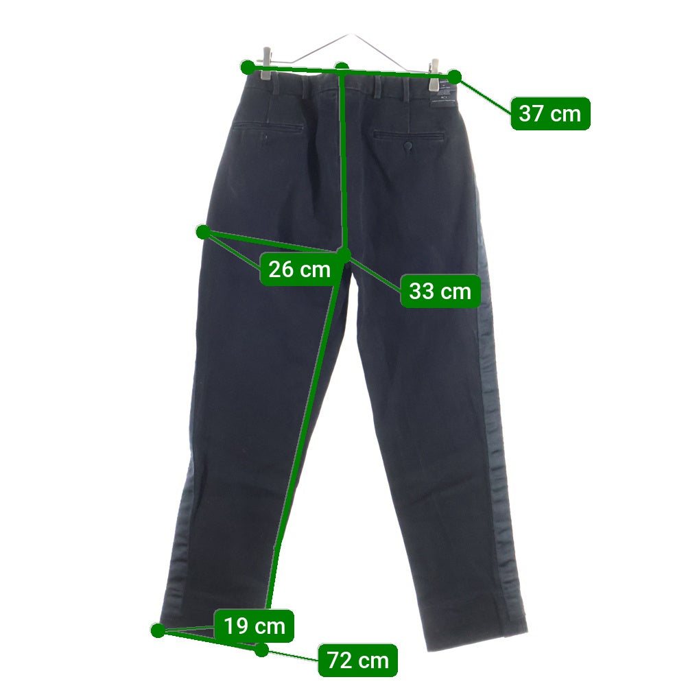 AVEC CES FRERES BY ART COMES FIRST(アベック セ フレーズ バイ アートカムズファースト) 切り返しサイドラインデニムパンツ ジーンズ ブラックデニム ボトム フルレングス ブラック