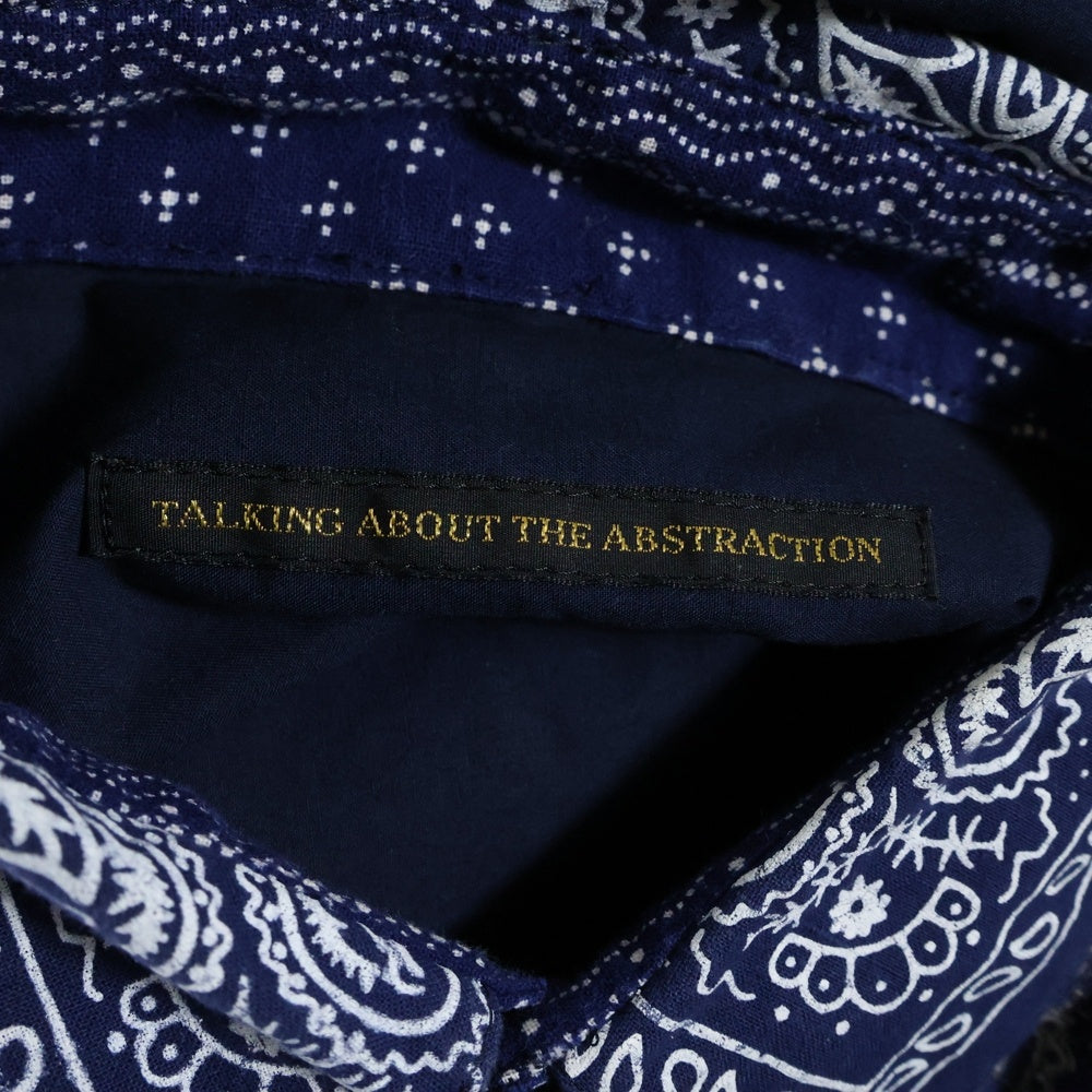 TALKING ABOUT THE ABSTRACTION(トーキング アバウト ザ アブストラクション) ペイズリー柄 半袖 コットン シャツ バンダナ 切り返し ブルー