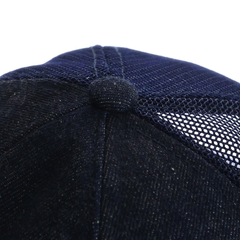 TENDERLOIN(テンダーロイン) デニム トラッカー メッシュ ストレートキャップ スナップバック ロゴパッチ インディゴ
