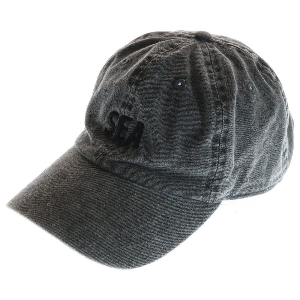 WIND AND SEA(ウィンダンシー) ブラックデニムキャップ ロゴ刺繍 アジャスター ブラック WDS-20S-GD-02