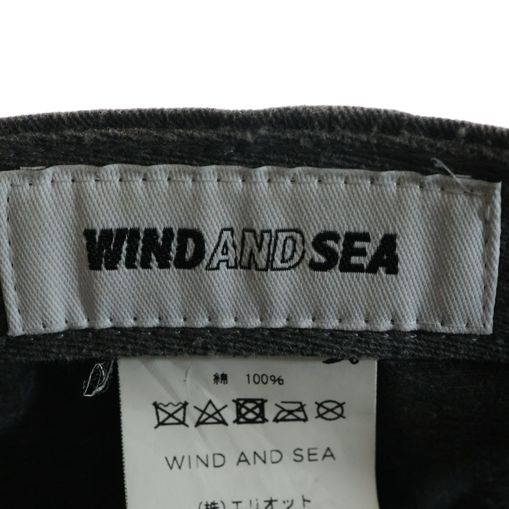 WIND AND SEA(ウィンダンシー) ブラックデニムキャップ ロゴ刺繍 アジャスター ブラック WDS-20S-GD-02