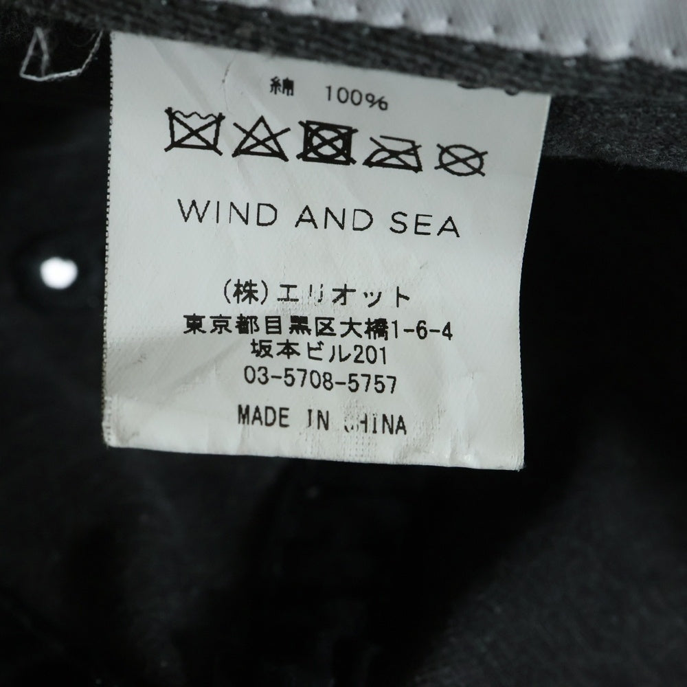 WIND AND SEA(ウィンダンシー) ブラックデニムキャップ ロゴ刺繍 アジャスター ブラック WDS-20S-GD-02