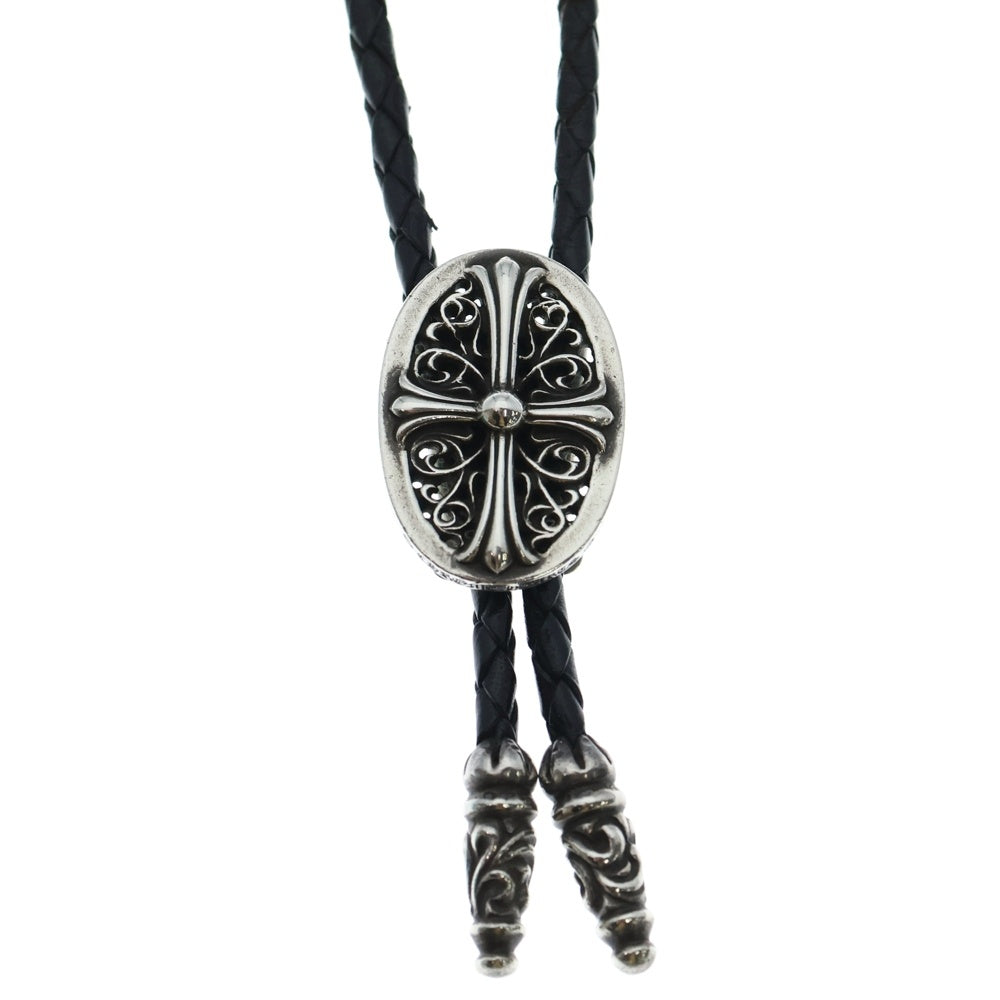 CHROME HEARTS(クロムハーツ) BOLOTIE OVALTINY タイニークラシックオーバルクロス ループタイ シルバー/ブラック BCA209