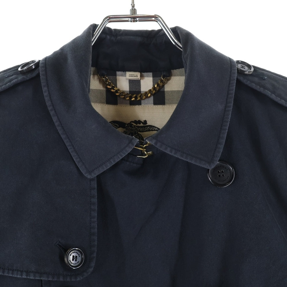 BURBERRY(バーバリー) THE KENSINGTON ザケンジントン 裏地ノバチェック トレンチコート ショート ブラック