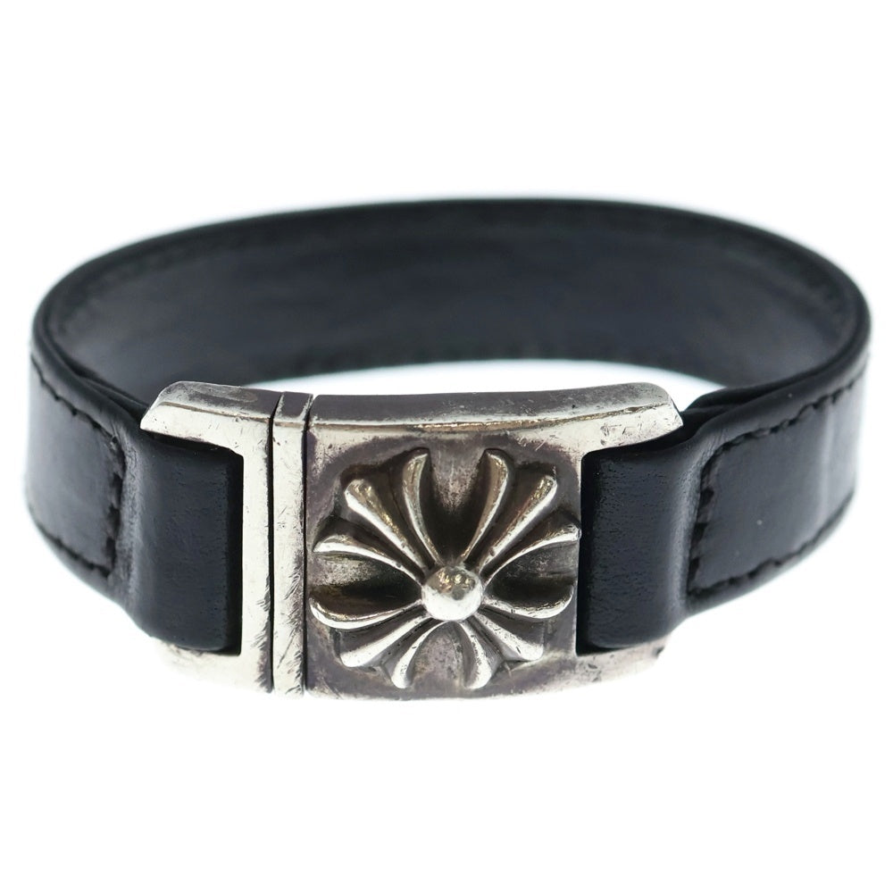 CHROME HEARTS(クロムハーツ) HARNESS CLASP ハーネスクラスプ レザーブレスレット ブラック/シルバー