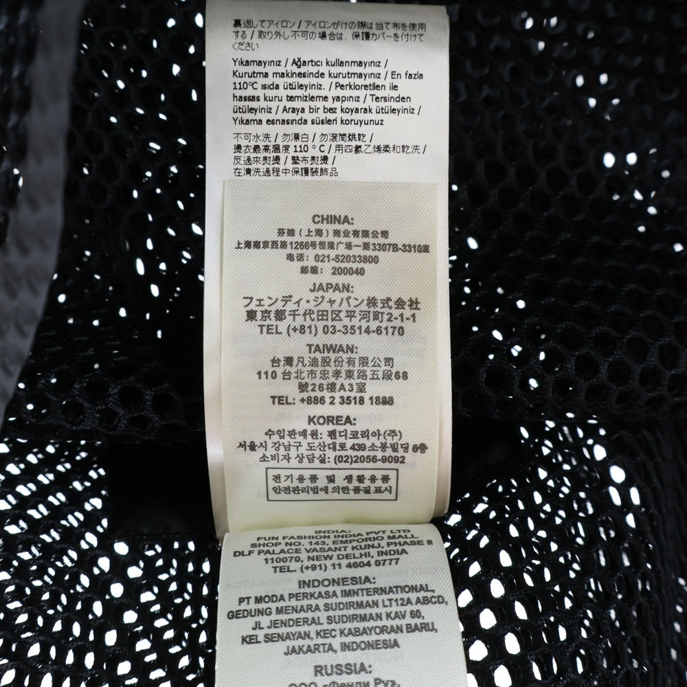 FENDI(フェンディ) ノースリーブ メッシュ パーカー ジップアップ フェンディモンスター ブラック FW0964 A6TS F0FQA1