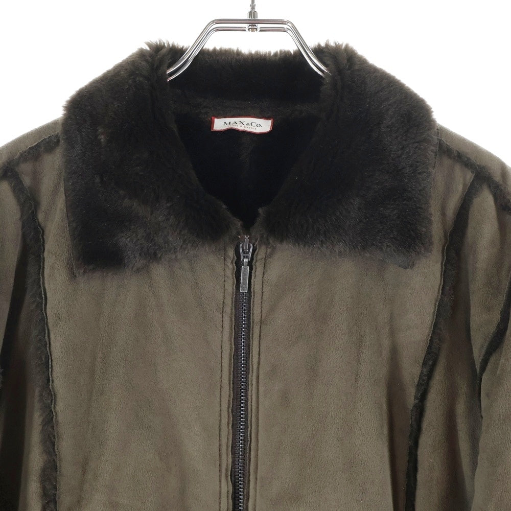 MAX&CO(マックス アンド コー) ジップアップ ムートン ジャケット オリーブ TIC1001