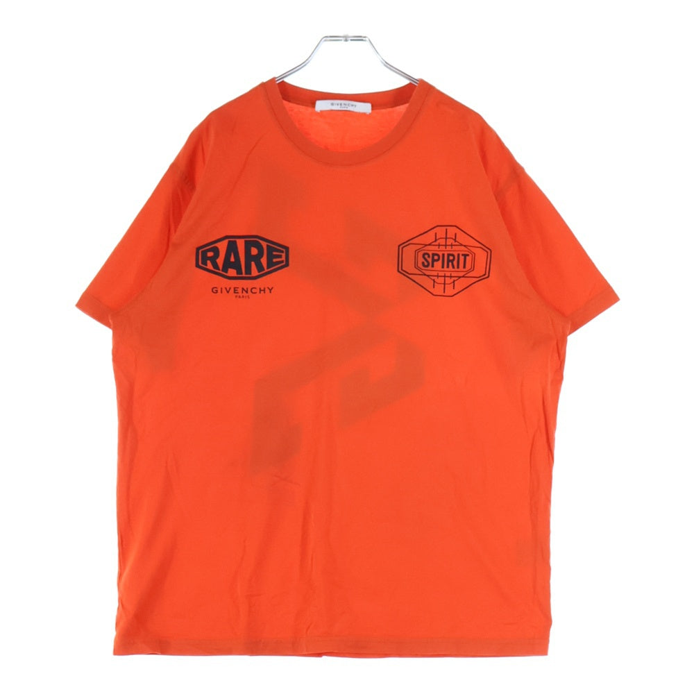 GIVENCHY(ジバンシィ) 両面プリント 半袖 クルーネック Tシャツ オレンジ BM70SU3002