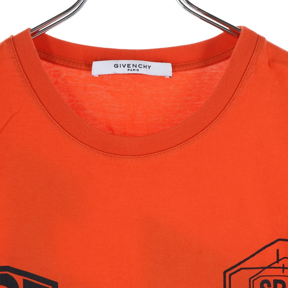 GIVENCHY(ジバンシィ) 両面プリント 半袖 クルーネック Tシャツ オレンジ BM70SU3002