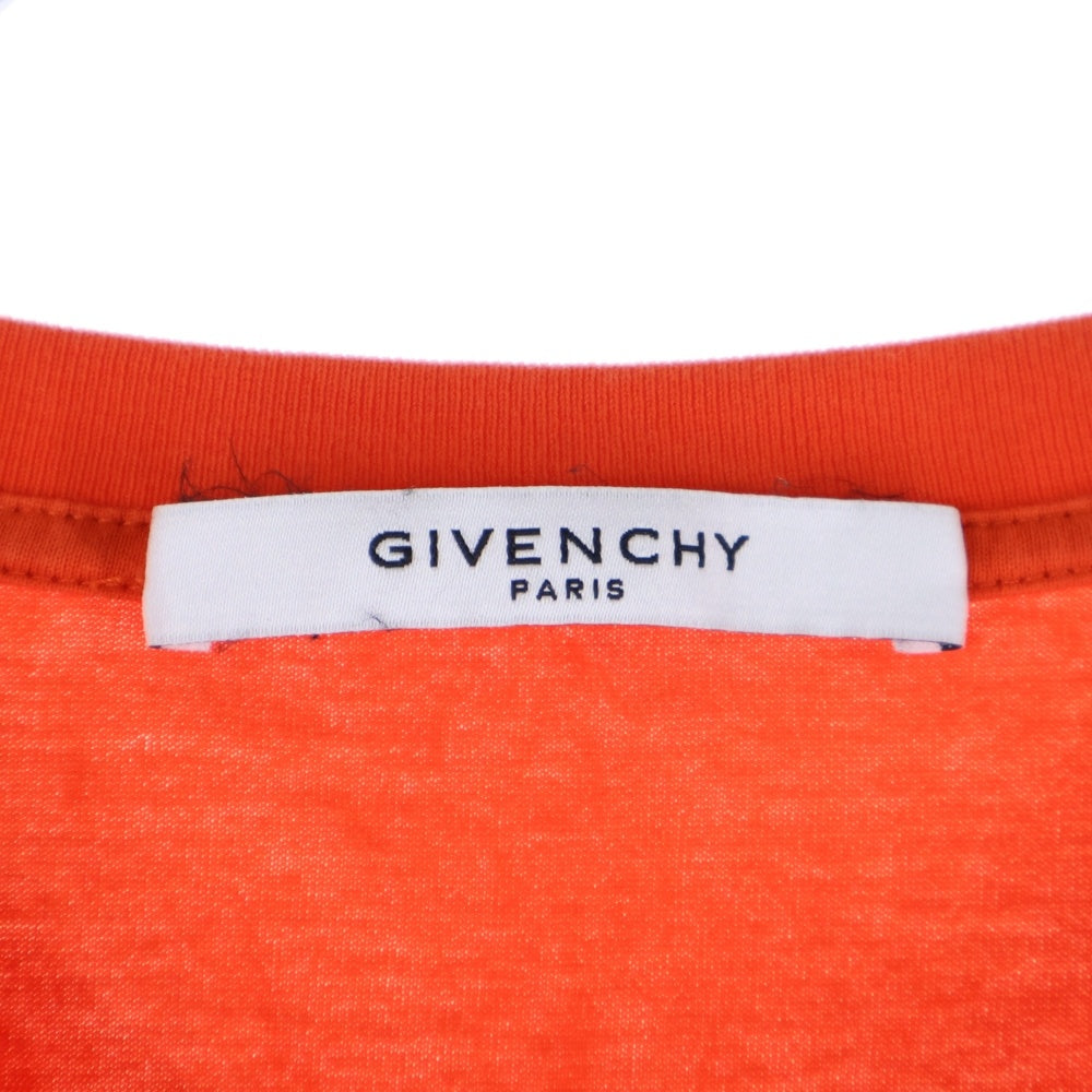 GIVENCHY(ジバンシィ) 両面プリント 半袖 クルーネック Tシャツ オレンジ BM70SU3002