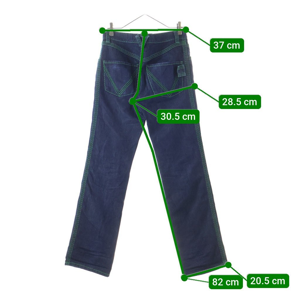 BOTTEGA VENETA(ボッテガヴェネタ) 22SS グリーンステッチデニムパンツ インディゴ 688963 V1N10