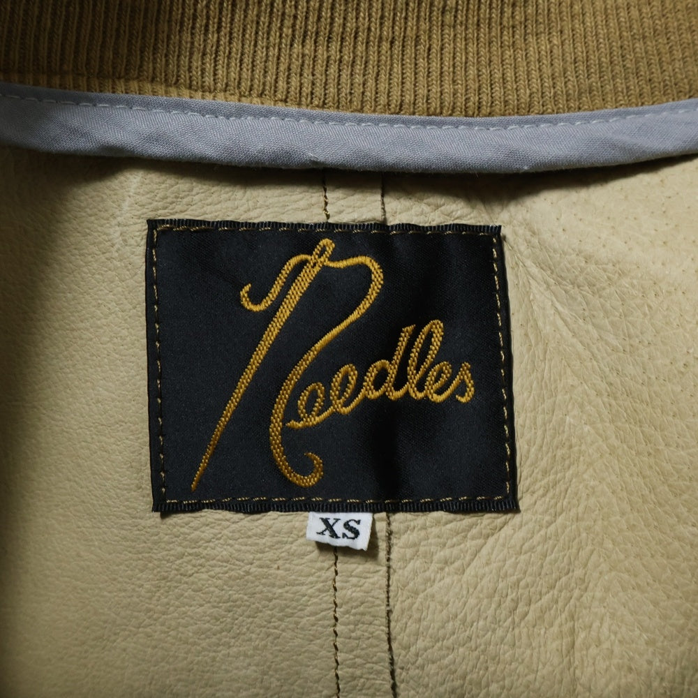 Needles(ニードルス) レザージャケット ジップアップブルゾン ベージュ