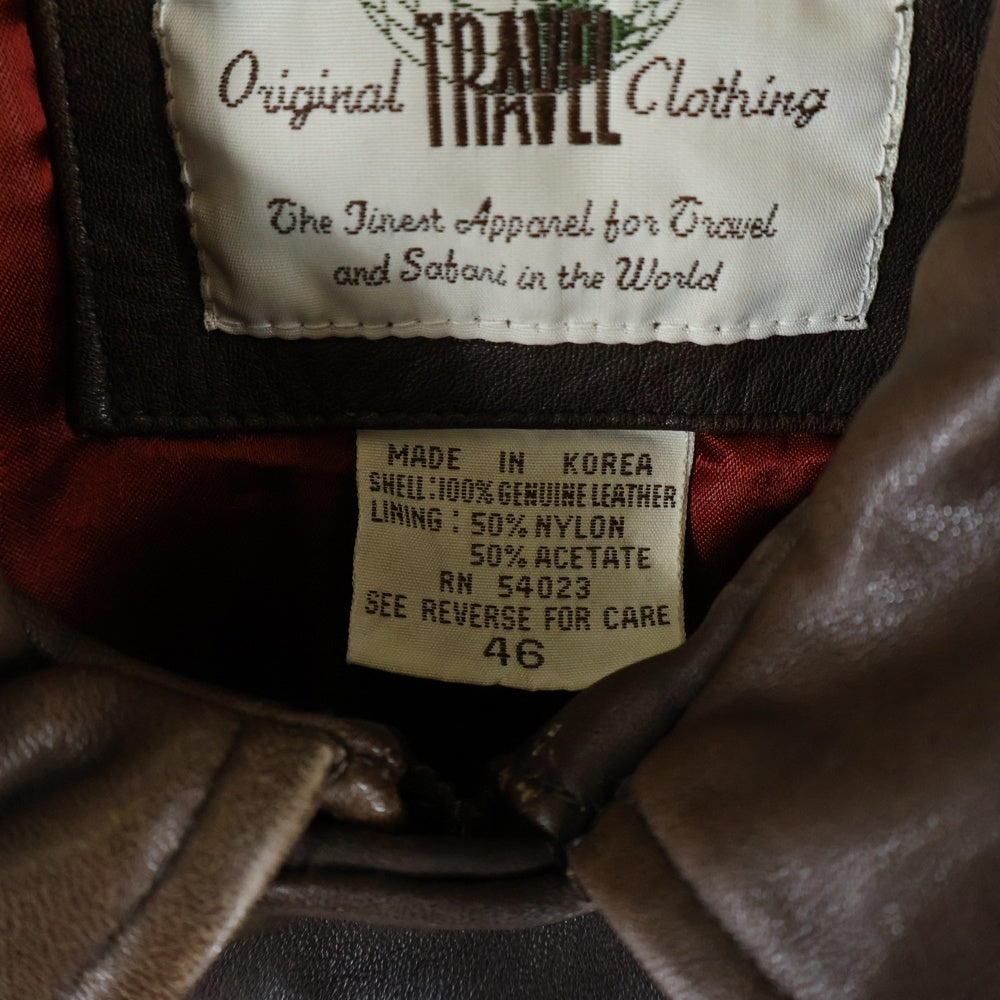 BANANA REPUBLIC(バナナリパブリック) 80s スナップボタン ジップアップレザージャケット ブルゾン ブラウン