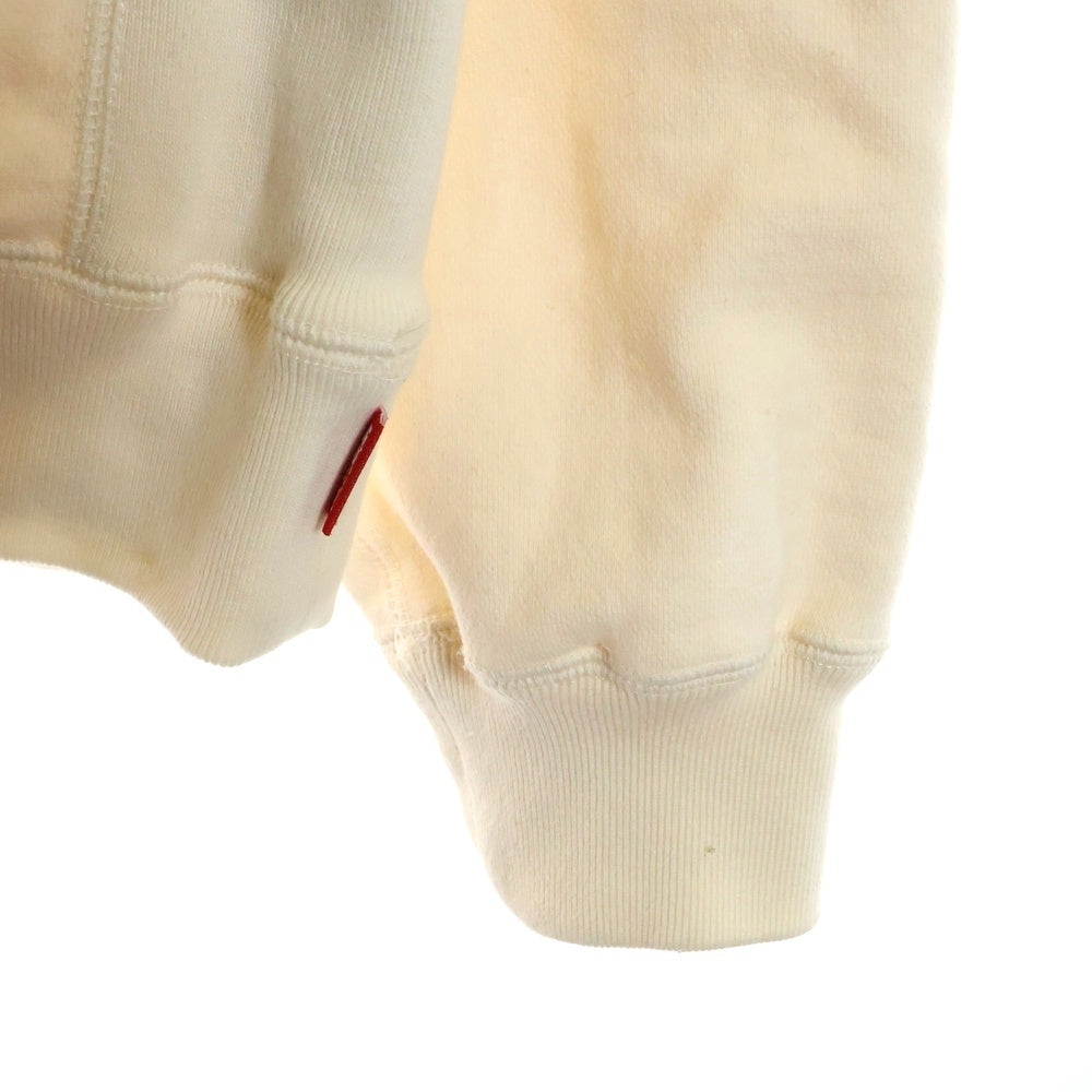 THE BLACK EYE PATCH(ブラックアイパッチ) LABEL HOODIE SWEATSHIRT 取扱注意刺繍 プルオーバーパーカー アイボリー