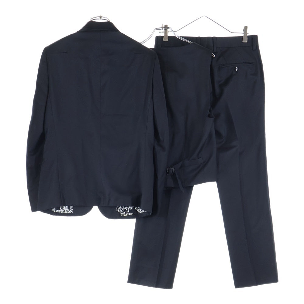 NUMBER (N)INE(ナンバーナイン) 12AW スリーピース セットアップ 1Bテーラードジャケット 裏地音符 ブラック