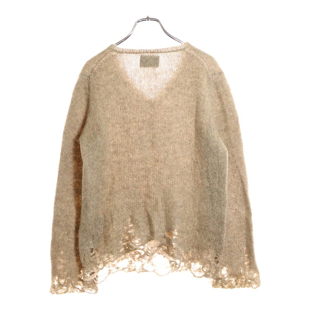 NUMBER (N)INE(ナンバーナイン) 09AW ダメージグランジニット モヘアセーター ベージュ F09-NK011