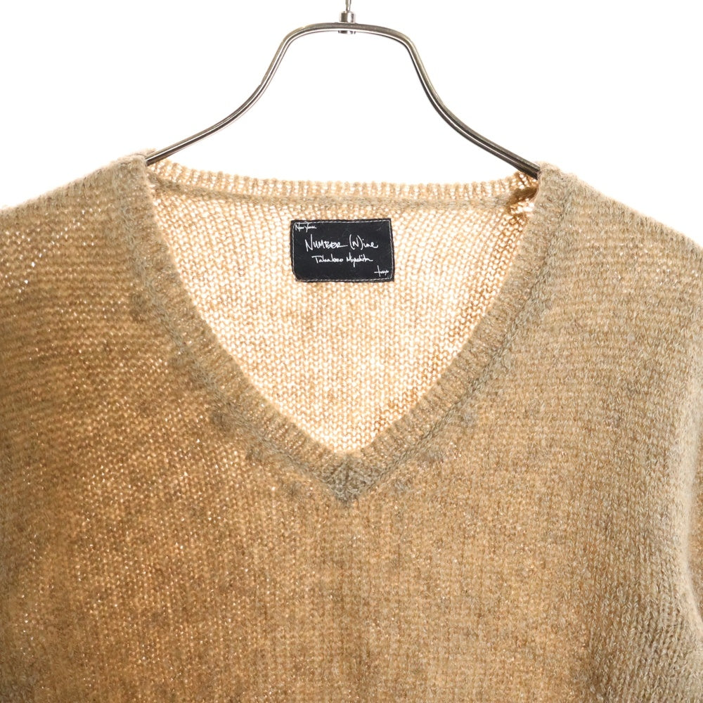 NUMBER (N)INE(ナンバーナイン) 09AW ダメージグランジニット モヘアセーター ベージュ F09-NK011