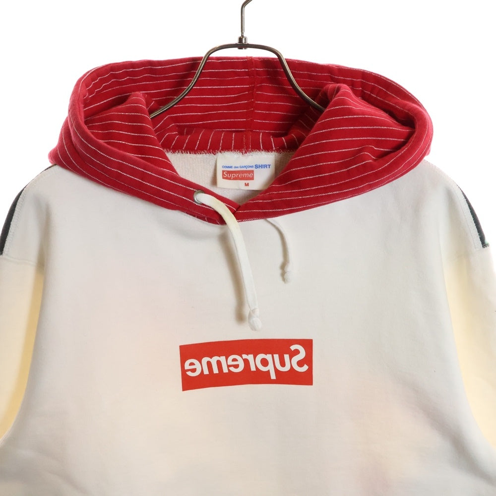 SUPREME(シュプリーム) 14SS×COMME des GARCONS コムデギャルソン ボックスロゴフーディー プルオーバーパーカー ホワイト