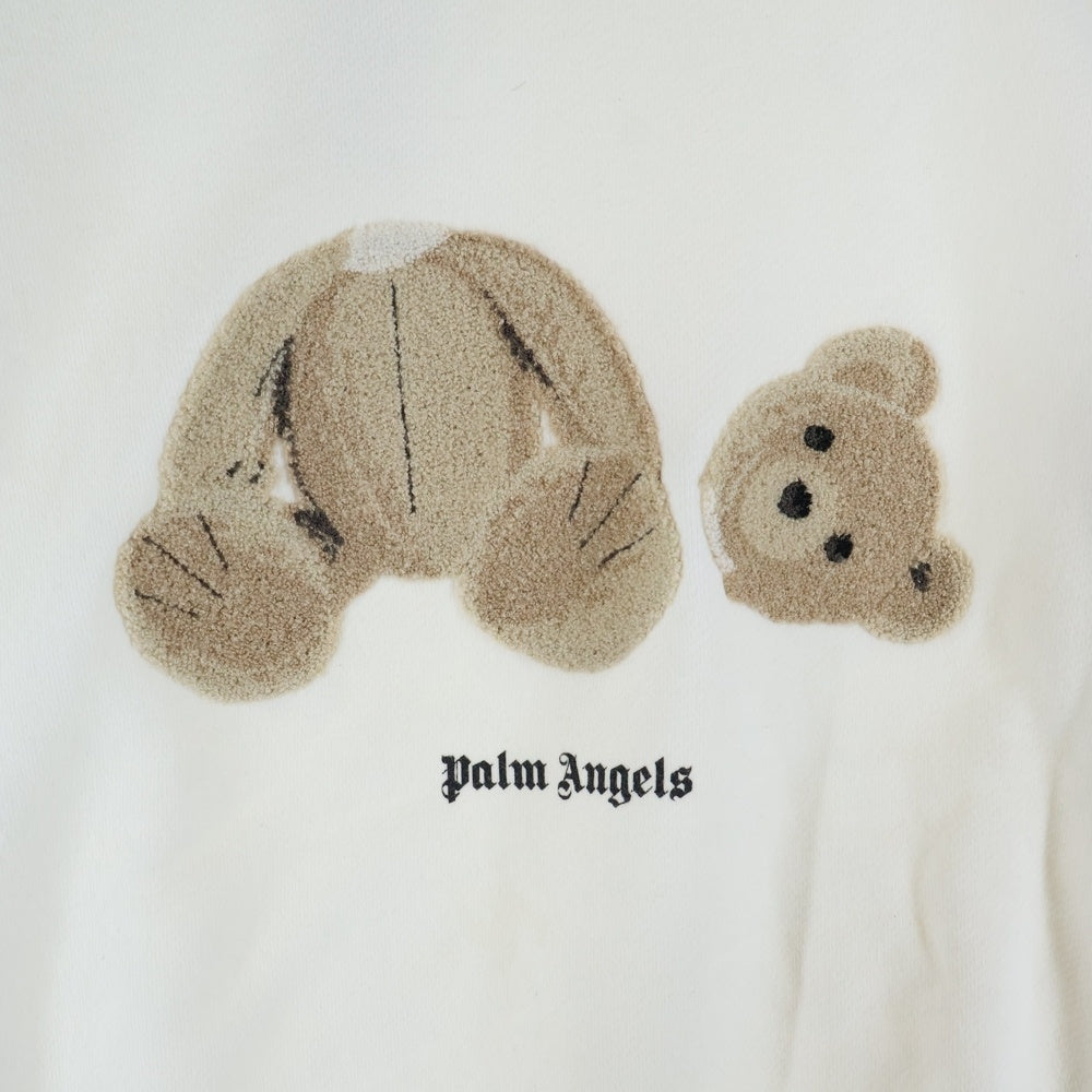 Palm Angels(パームエンジェルス) Kill THE Bear Sweatshirt キルザベアスウェットシャツ フロントデザイン クルーネックトレーナー ホワイト PMBA026C99FLE002