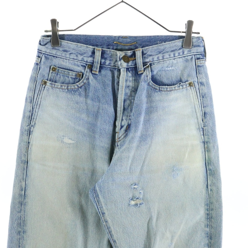 SAINT LAURENT PARIS(サンローランパリ) ウォッシュド加工 ストレートデニムパンツ ジーンズ インディゴ 644024 YM372 レディーズ