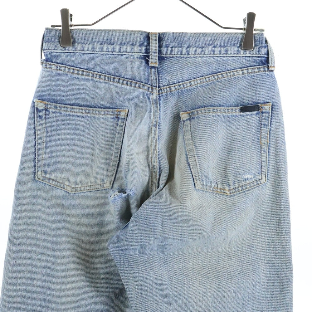 SAINT LAURENT PARIS(サンローランパリ) ウォッシュド加工 ストレートデニムパンツ ジーンズ インディゴ 644024 YM372 レディーズ