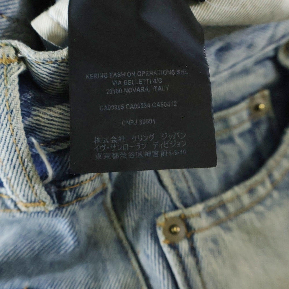 SAINT LAURENT PARIS(サンローランパリ) ウォッシュド加工 ストレートデニムパンツ ジーンズ インディゴ 644024 YM372 レディーズ